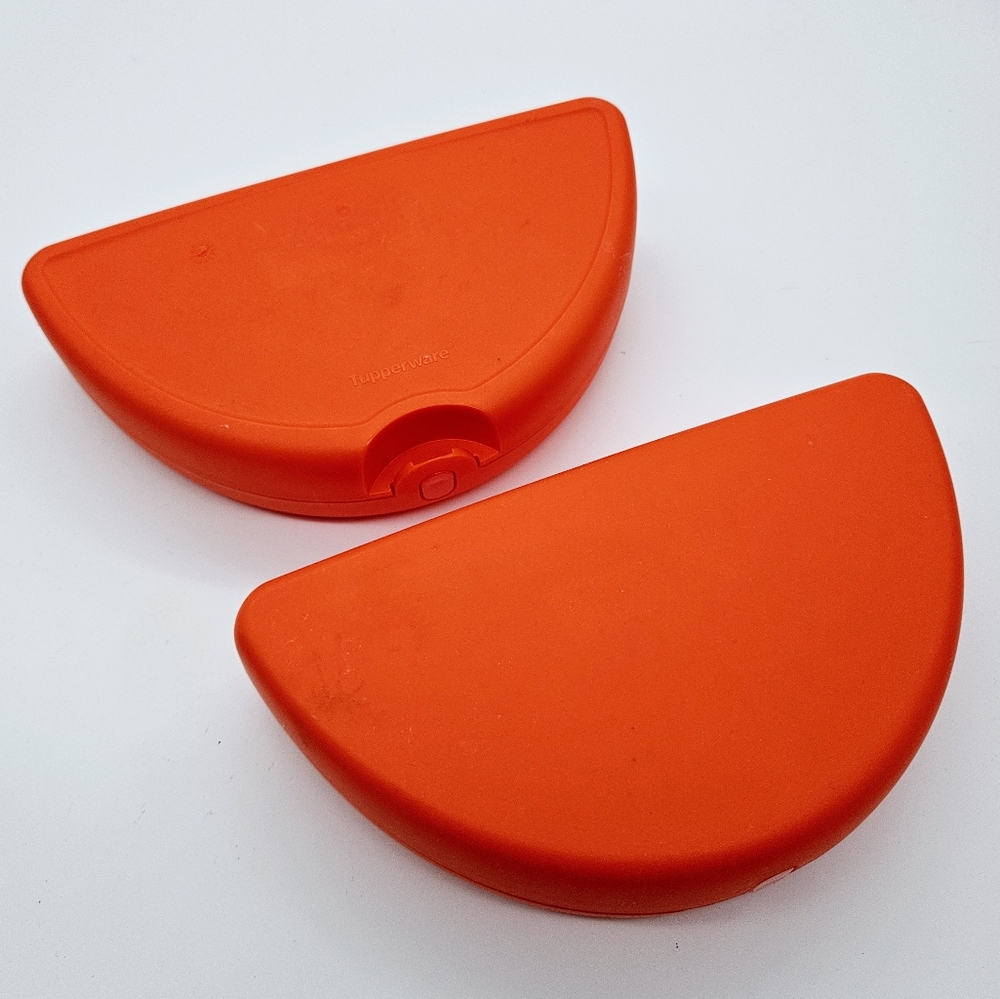 TUPPERWARE | vintage orange half moon empanada containers keepers